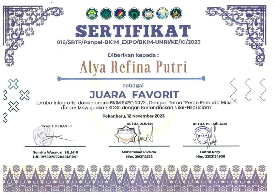 Sertifikat Favorite Winner - BKIM Infographic Competition