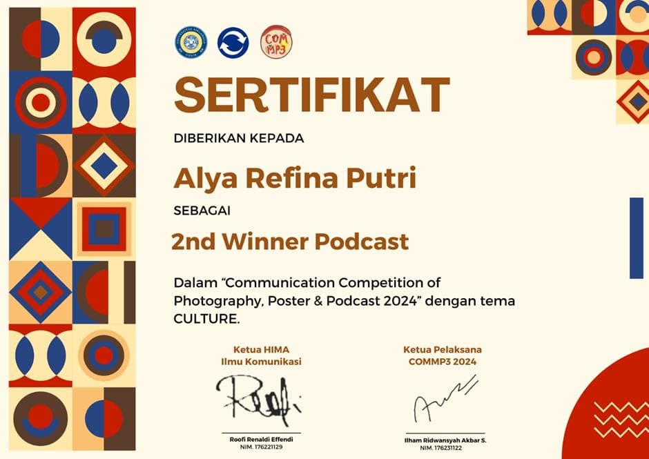Sertifikat 2nd Place - Podcast Competition